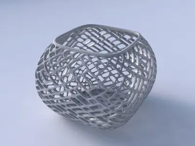 Bowl semi-quadratic with lattice tiles 3D print model