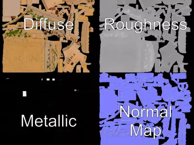 Majestic Castle Fortress model pack Low-poly 3D model