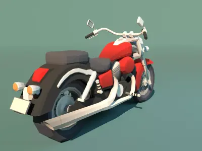 Honda shadow stylized low-poly Low-poly 3D model