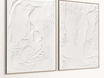 Plaster Two Photo Frame 416 Low-poly 3D model