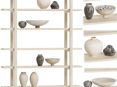 Crate and Barrel Haldeman Pine Shelf   3D model