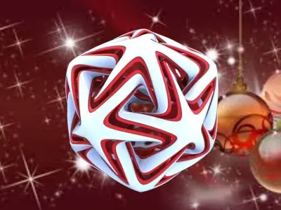 X-MAS ICOHADERON LINKED STAR GIFT CERAMIC 3D print model