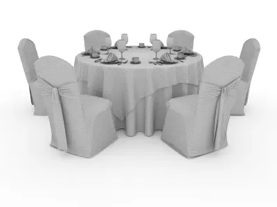 Banquet Table and Chair 59 3D model
