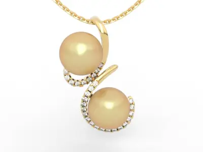 Double Pearl Pendant 3D print model