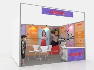 Octanorm stall Design one side open  3X3 Low-poly 3D model