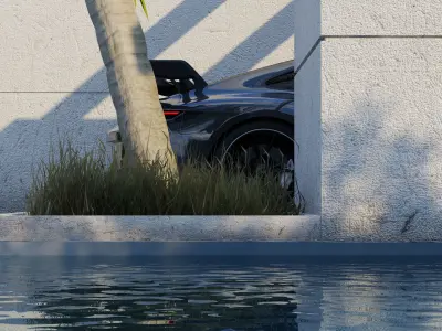 Automotive Render Scene 3D Blender File Textured  3D model