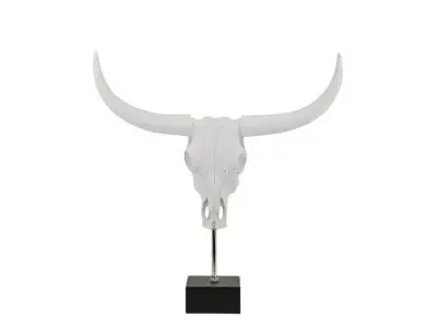 White-Black Buffalo Skull Penncross Bust 3D model