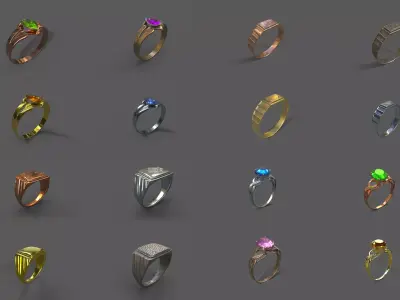 High-Quality 3D Ring Model Pack 16 3D model