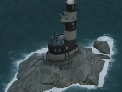 River Lighthouse Low-poly 3D model