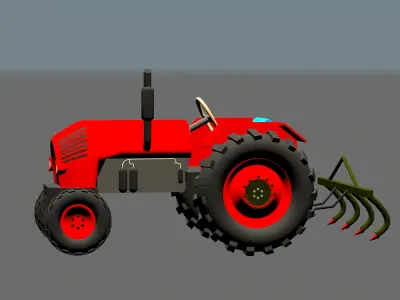 cartoon tractor 3D model