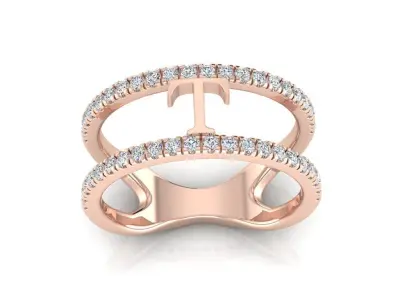 Jewelry Alphabet Ring T 3D print model