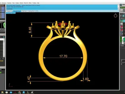 Luxury Multi Petal Floral Gemstone Ring 3D Model 4359 3D print model