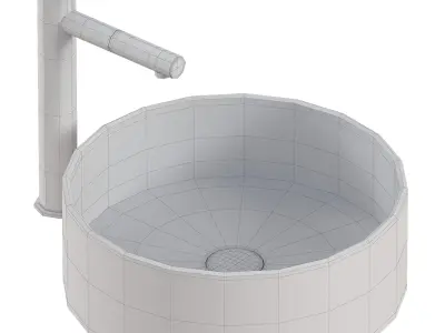 Opulent Circle Sink Low-poly 3D model