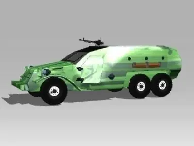 BTR152 military vehicle with camouflage 3D model