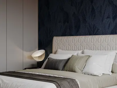 three bedroom interior scenes 3D model