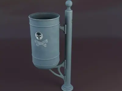 Modern-style Trash Can Free 3D model