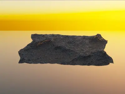 Oceans piece of paper in ocean at sunset Free 3D model