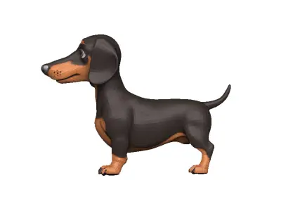 Dachshund Low-poly 3D model
