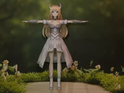 Anime Girl for VrChat 3D model