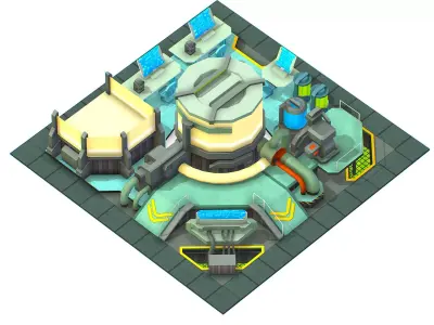 isometrical Underground Chemical Lab Room 3 Low-poly 3D model