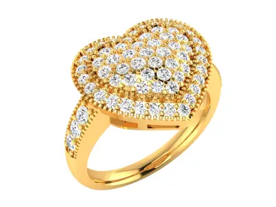 Women Engagement Wedding Heart Ring 3D print model