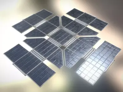 Futuristic Solar Power Module Low-poly 3D model