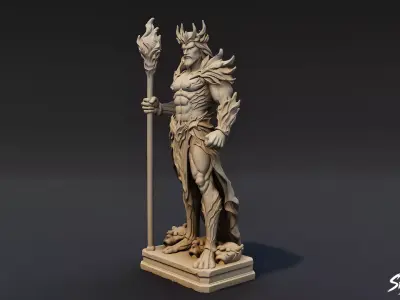 Hades Statue Low-poly 3D model