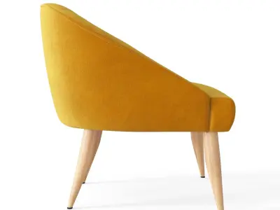 Armchair by Gio Ponti Low-poly 3D model