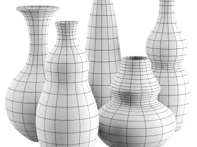 Vase decor Low-poly 3D model 2