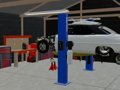 Modern Garage Render Scene 3D model