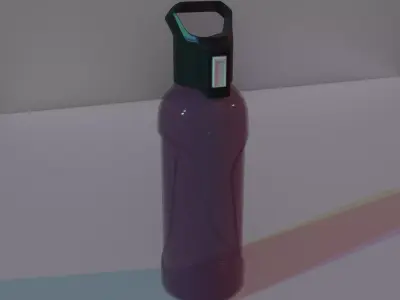 Water bottle rigged 3D model