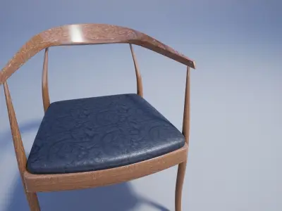 Table wooden chair Free 3D model