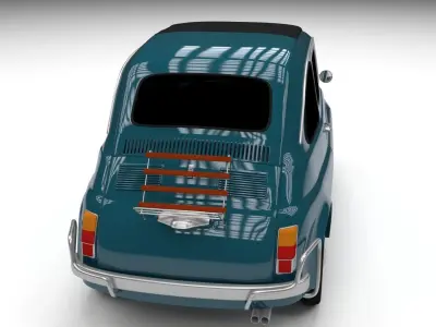 Fiat 1968 500L Luxe Low-poly 3D model