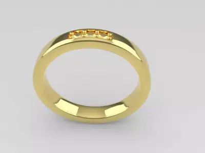 8 Prongs Diamond Wedding Ring 3D print model