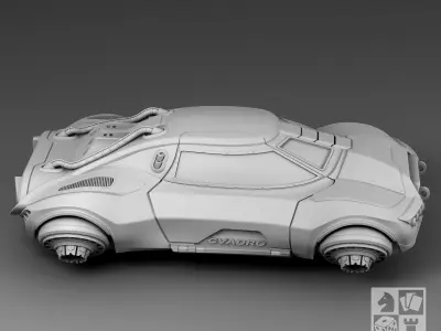 Futuristic hovercraft 3D print model