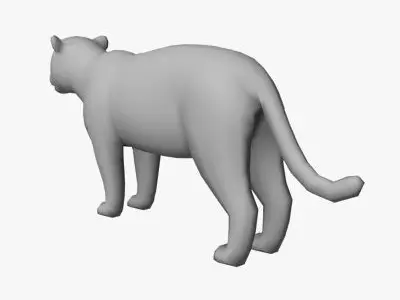 Low Poly Jaguar panther Low-poly 3D model