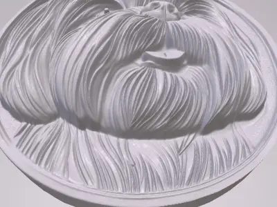 Shihtzu 3 basrelief for 3D printing 3D print model