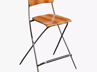 Bar stool with backrest Low-poly 3D model