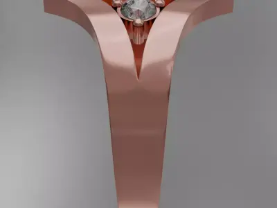 Noctis Rose 3D Ring Model with Diamonds and Black Onyx 3D model 3D model