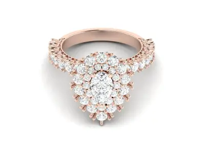 Solitaire ring model 3D print model 12