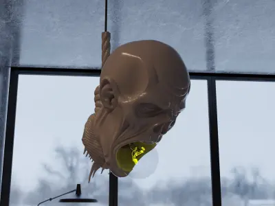 Last Light Hanging Zombie Horror Lamp 3D print model