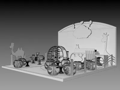Booth Exhibition Stand a395c 3D model