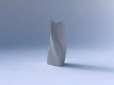 Vase twist triangle with bent extruded lines 3 3D print model