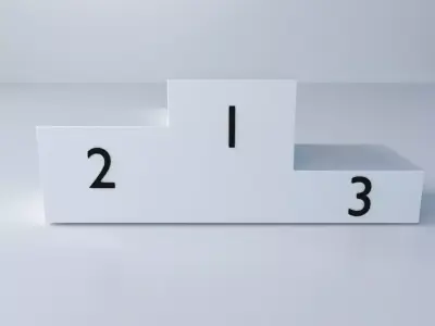 Podium cube with numbers 3D model