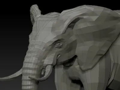 3D ELEPHANT - LOWPOLY Low-poly 3D model