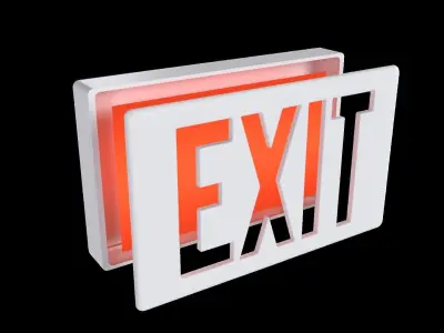 Exit Sign Free low-poly 3D model