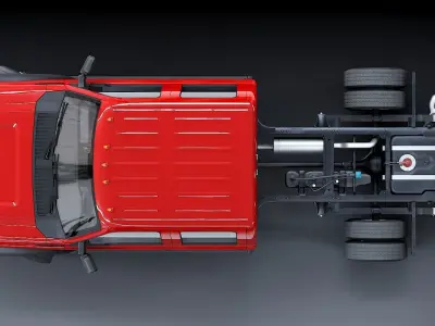 Crew cabin duty truck Low-poly 3D model