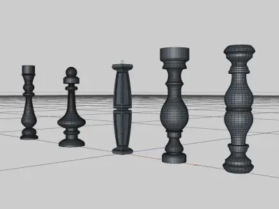 Pack of balustres Free 3D model