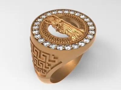 Gents Rings Holy Death Ring 3DM STL Mens Rings Santa Muerte 3D print model