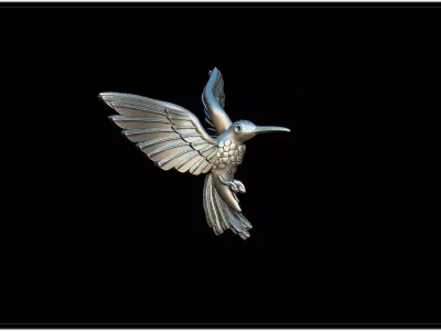 Hummingbird silver 3D print model